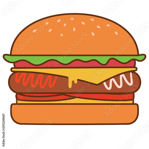 Burger simple vector design icon
