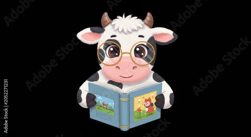 funny cow with milk