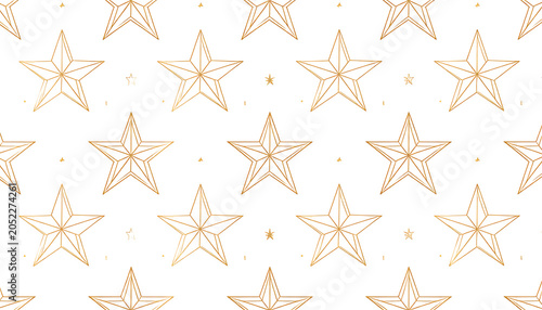 Golden textured stars pattern, repeating seamless background, retro design, festive celebration element