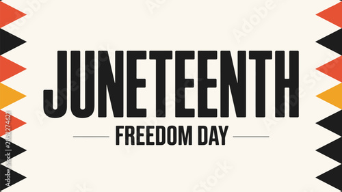 Εκτύπωση καμβά juneteenth freedom day typography banner with geometric tribal border african am