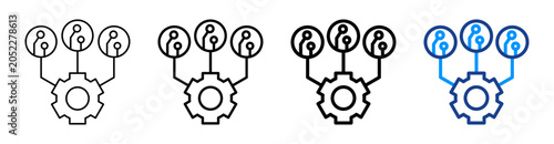 Foto Technology Integration Multiple Outline Collection Set