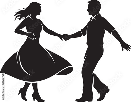dancing couple in formal wear black silhouette high quality professional detailed modern elegant