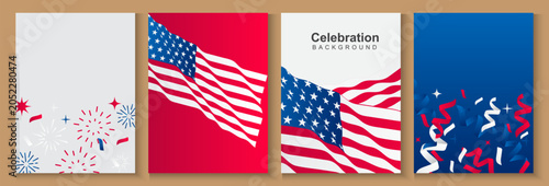 Happy Fourth of July Independence day USA Background,  250th anniversary banner, America 250 years Independence or , veterans, labor, memorial and other events, Vector illustration.
