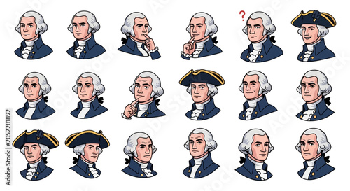 Foto George Washington Cartoon Portrait Illustrations.