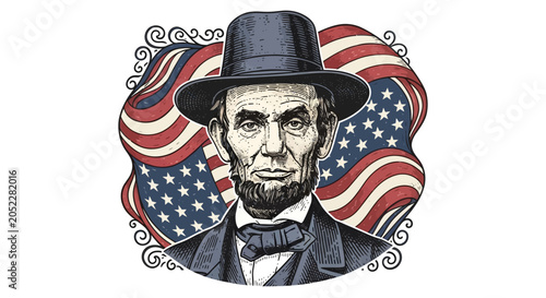 Foto Portrait of Abraham Lincoln American President.