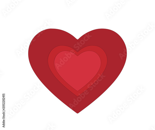 a red heart in a heart, an icon, an isolate, on a white background,