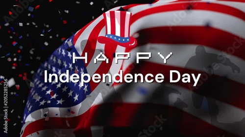 Happy Independence Day Celebration with American Flag