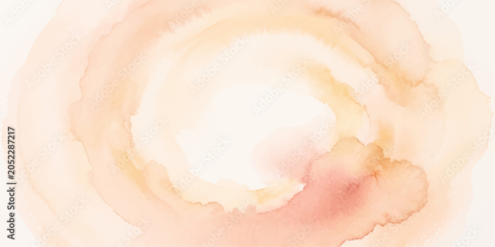 Obraz premium Abstract watercolor swirl in soft peach and cream hues, evoking a sense of calm and gentle movement, perfect for serene backgrounds.