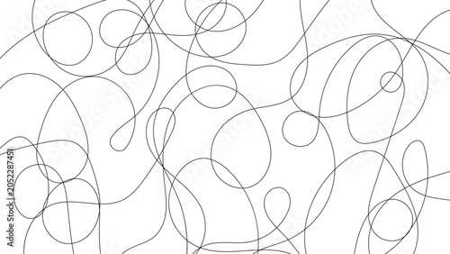 Minimal Abstract Continuous Line Pattern Background with Elegant Random Curves and Modern Monochrome Design