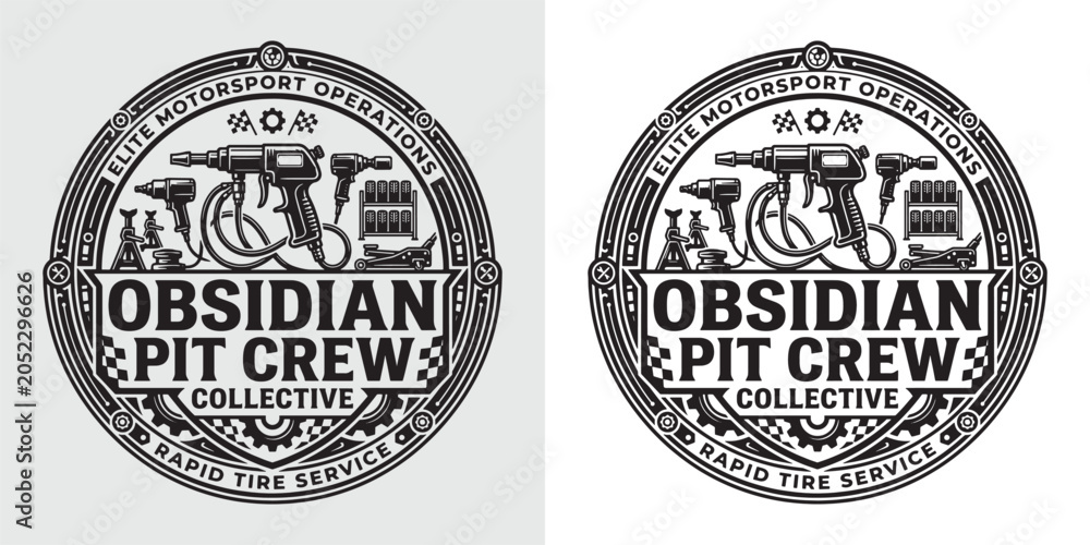 Fototapeta premium Rapid Tire Service Logo for Elite Motorsport Pit Crew