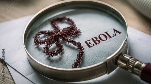 Ebola virus under a magnify...