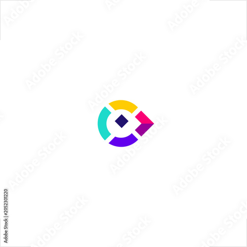 modern bird head niche emblem represents a progressive creative technology industry utilizing a geometric abstract style, perfectly tailored for digital software development and corporate identity