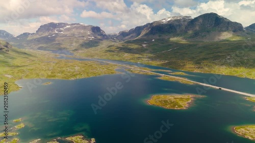 Aerial Landscape of Remote Wilderness in Norway