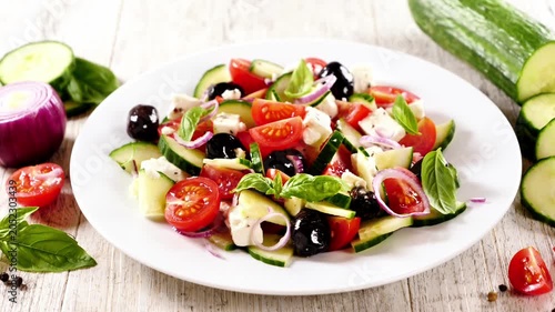 greek salad feta olives, healthy mediterranean food