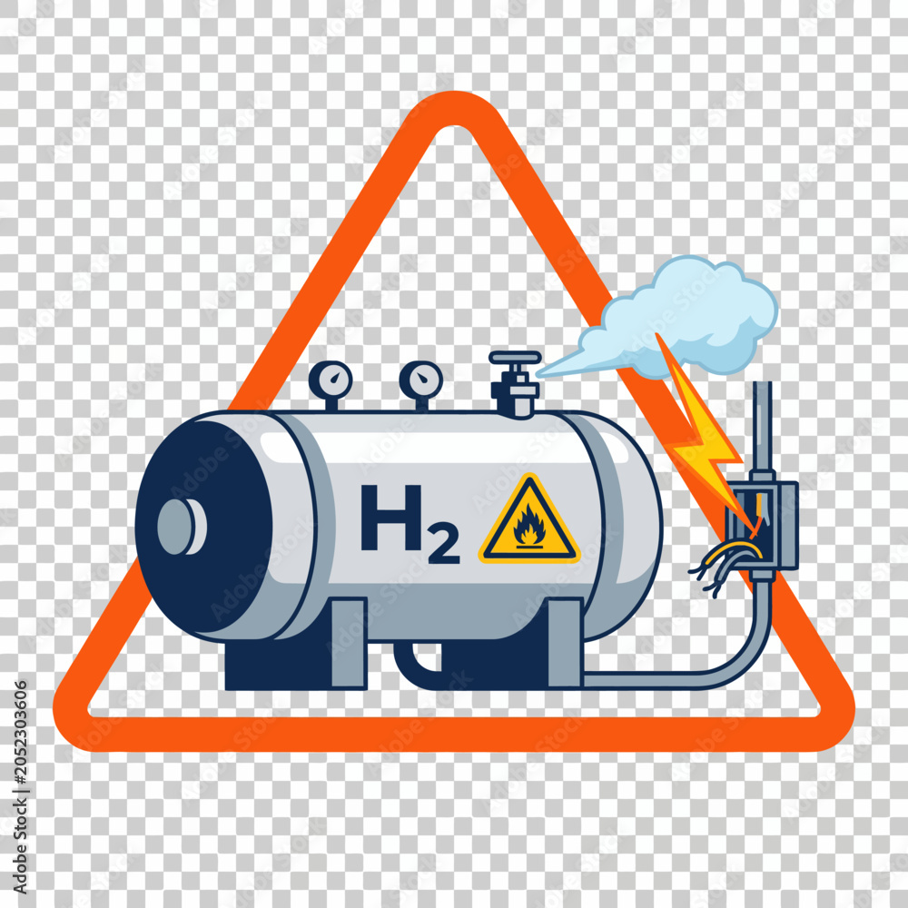 Fototapeta premium Offshore Rig Helicopter Safety Navigating Wind and Danger Alerts Illustration