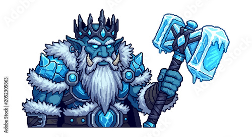 Ice King Warrior with Frosty Hammer and Crown.
