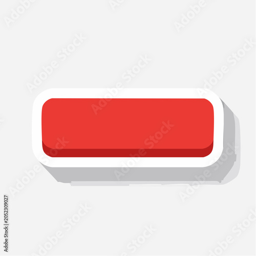 Red button with rounded corners and shadow