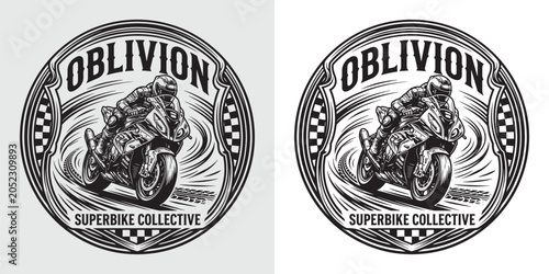 Schilderij op canvas Oblivion Superbike Collective Vintage Motorcycle Emblem