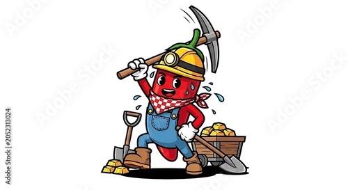 Cartoon character sitting on a pile of luggage.