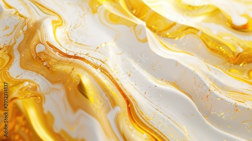 Abstract design flowing gold and white swirls with a luxurious and elegant appearance.