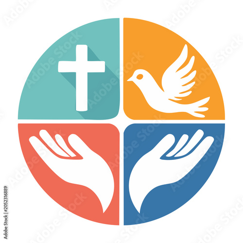 Religious symbols in flat design