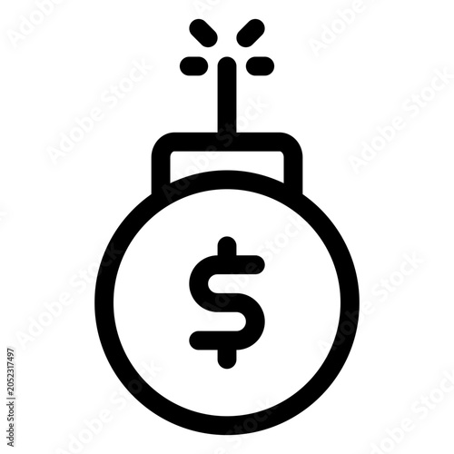 Financial Bomb Debt Crisis Icon