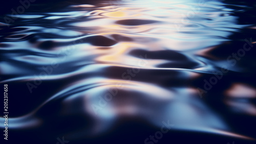 Photos Bright liquid light ripples with blue abstract reflection texture