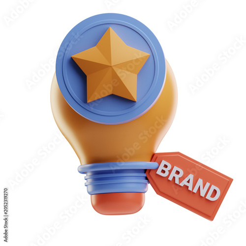 This image symbolizes branding, quality assurance, and recognition, emphasizing the importance of a strong brand identity. The lightbulb with a star and the