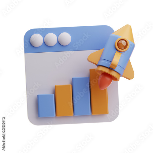 start up illustration 3d