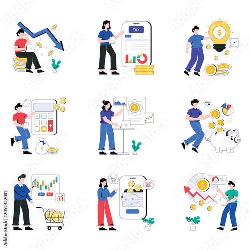 Economy vector illustration set 01