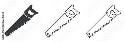 Photos Three Saw Icons For Cutting Wood Or Construction Work hand saw tool