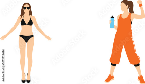 Photos Women Lifestyle and Fitness Collection Set Featuring Swimwear Fashion Active Wor