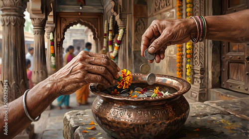 Nirjala ekadashi lord vishnu devotees making offerings at a temple