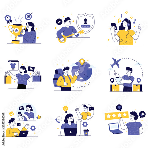 Nallow vector illustration set 06