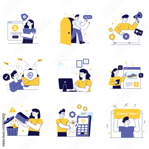 Nallow vector illustration set 08