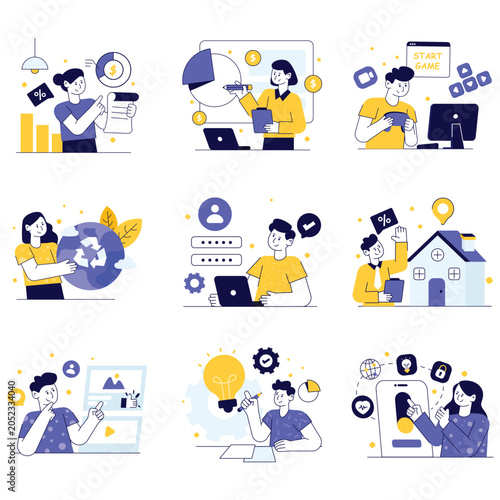 Nallow vector illustration set 07