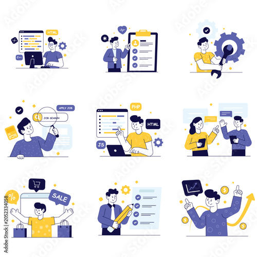 Nallow vector illustration set 05