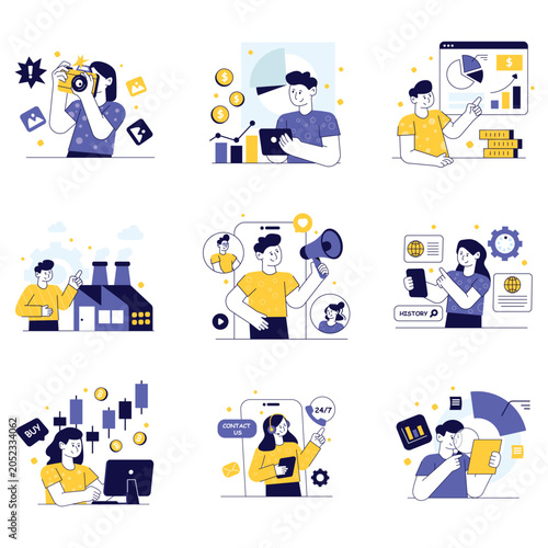 Nallow vector illustration set 02