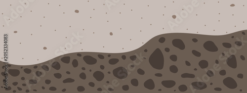 Bild auf Leinwand Brown sand and gravels layers. Sediment deposition