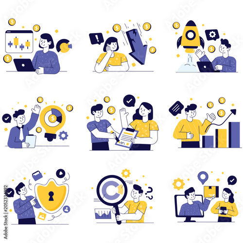 Nallow vector illustration set 04