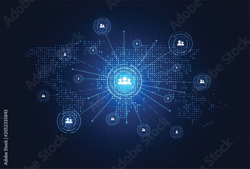Global network connection. World map point and line composition concept of global business. Vector Illustration
