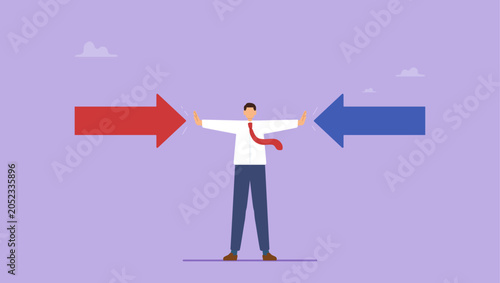 Photos Businessman stop conflict or fighting