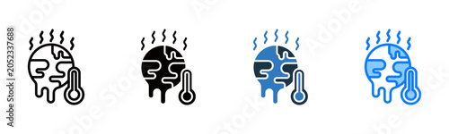 Konstfotografi Climate Change icon multiple style vector illustration