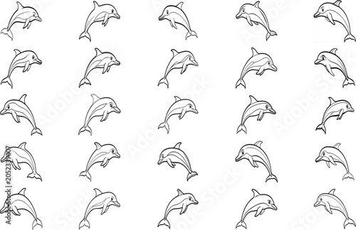 Dolfin line art icon