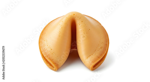 Golden fortune cookie with open ends