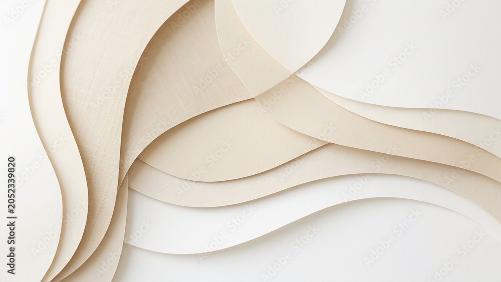 Fototapeta premium Soft Paper Layers Flowing Abstract Background with Texture