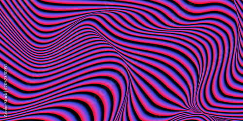 Fotografie Vibrant Op Art Wave Pattern Background