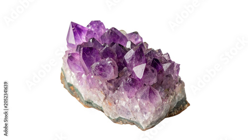 Fotografía Natural raw purple amethyst crystal geode mineral gemstone cluster isolated on t