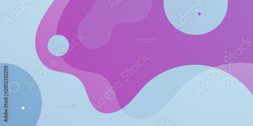 Abstract colorful fluid wave background with purple and blue color shapes pattern element concept design. Simple and trendy banner style.