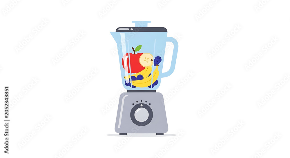 Fototapeta premium Blender with fresh fruits inside for making smoothie